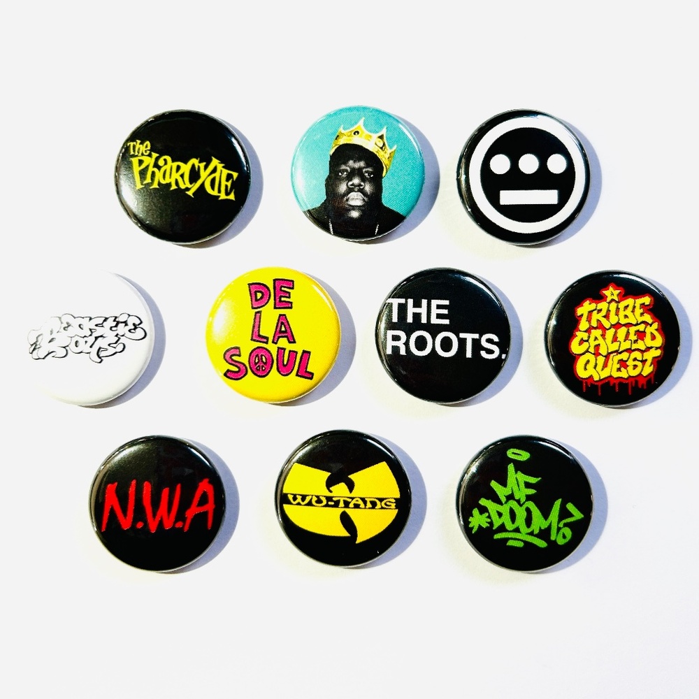 90'S HIP HOP Set of 10 1" Buttons